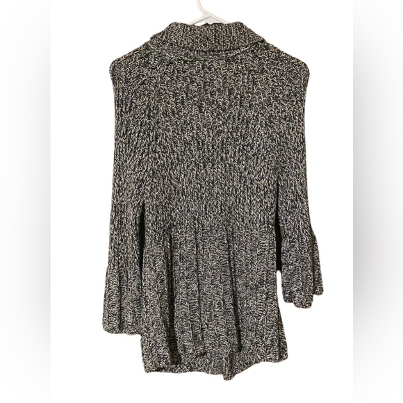 Ann Taylor Women’s Medium Open Cardigan Sweater Chunky Knit Black White Gray - Picture 11 of 13